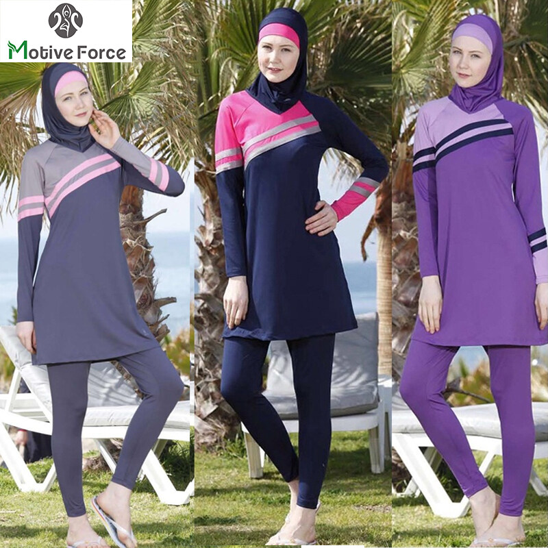 Motive Force Muslim Swimwears Muslim Activewear Modest Full Coversports Hijab Burkinis Girls Baju Renang Swimming Suit Women Plus Size