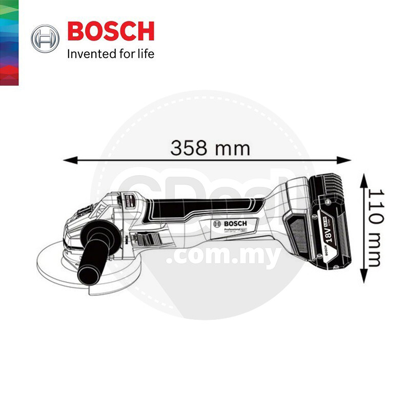 BOSCH Cordless Angle Grinder Kit GWS 18V-10 (HD) - 06019J40L1