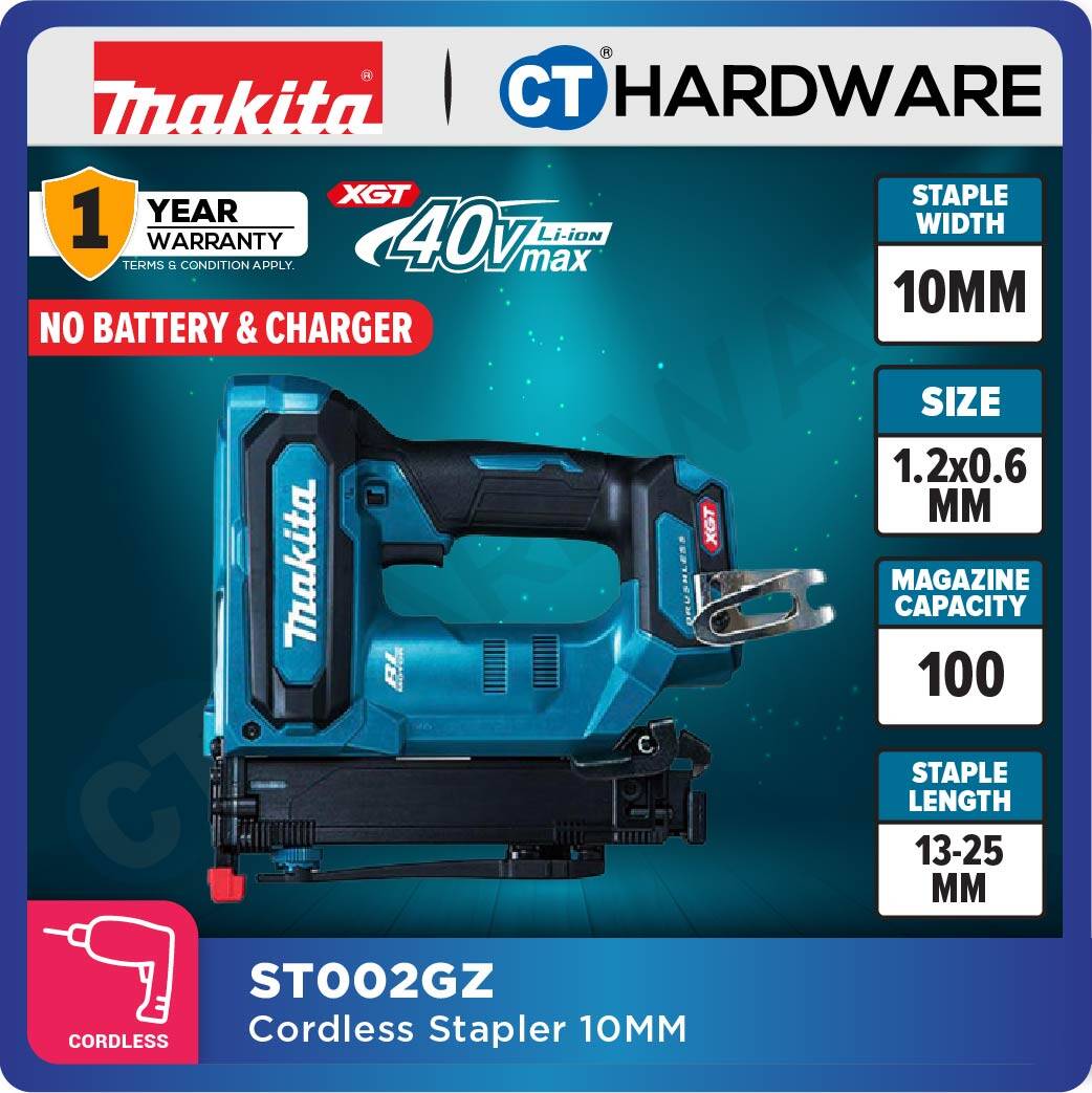 Makita St002Gz 40Vmax Cordless Stapler 10Mm Rechargeable