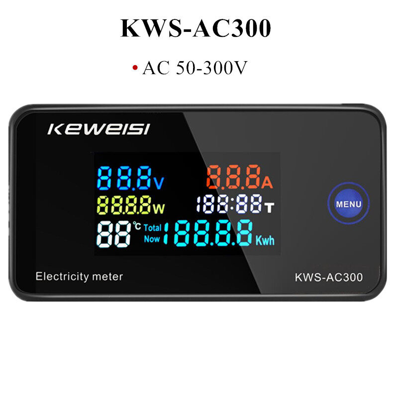 Vôn Kế KWS-AC300 AC 50-300V Ampe Kế Công Suất KWS Đồng Hồ Đo Năng Lượng LED AC Wattmeter Đồng Hồ Điện Với Thiết Lập Lại Chức Năng 0-100A