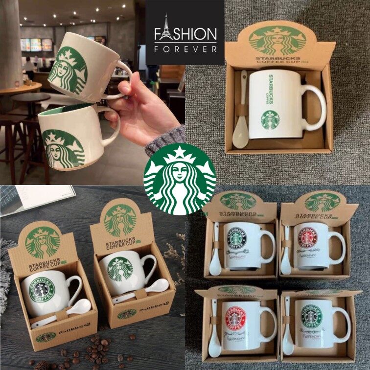 Gambar (READY STOCK MALAYSIA) Starbucks Cup Starbucks Mug Cawan Starbucks Ceramic Mug Coffee Cup Gift (With Starbucks logo)