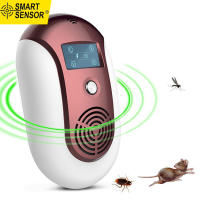 Smart Sensor Plug-in Ultrasonic Pest Repellent Portable Electric Mosquito Rat Repeller with Constant or Variable Frequency Flashing Light Ultrasonic Mouse Pest Control Bat Cockroach Fly Ant Gecko Spider Repellents