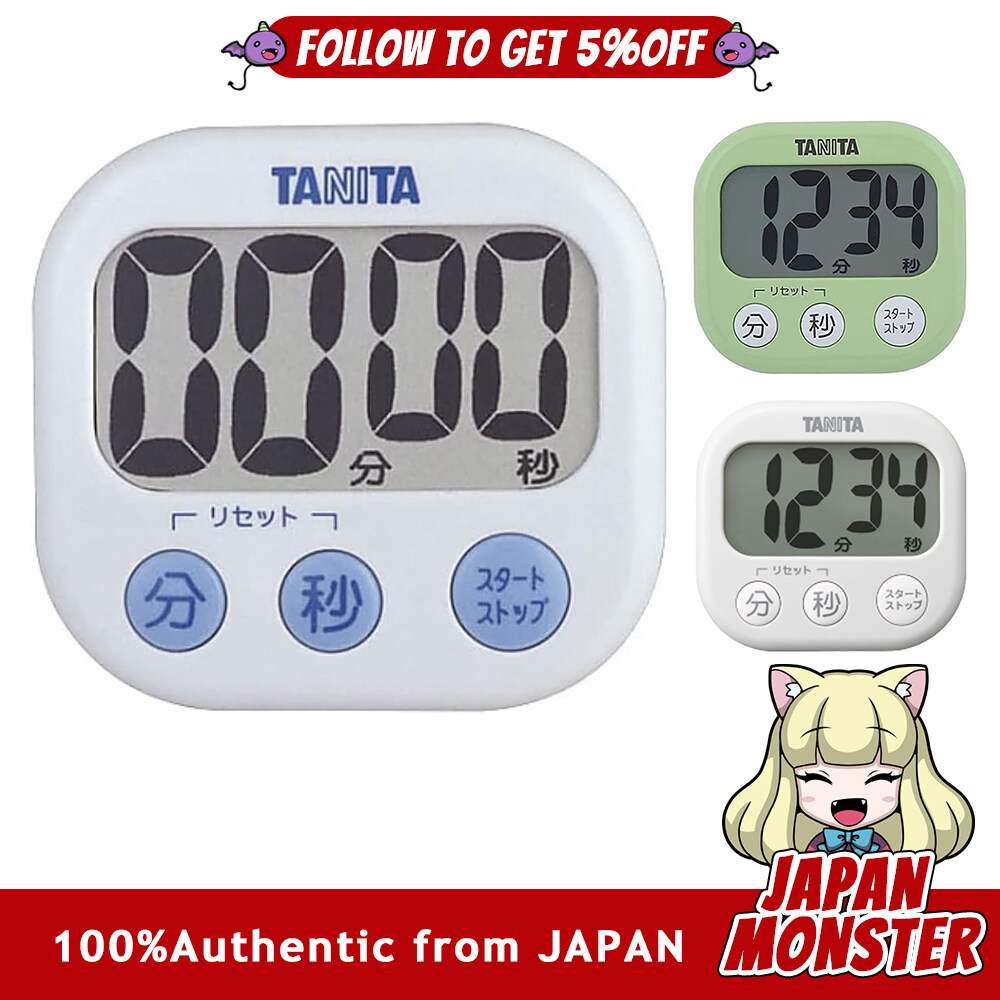 [3Colors] Tanita Kitchen Timer Study Timer Large Screen Loud Volume 100 Minutes Magnetic Stand Included Large Visible Timer TD 384 Japan