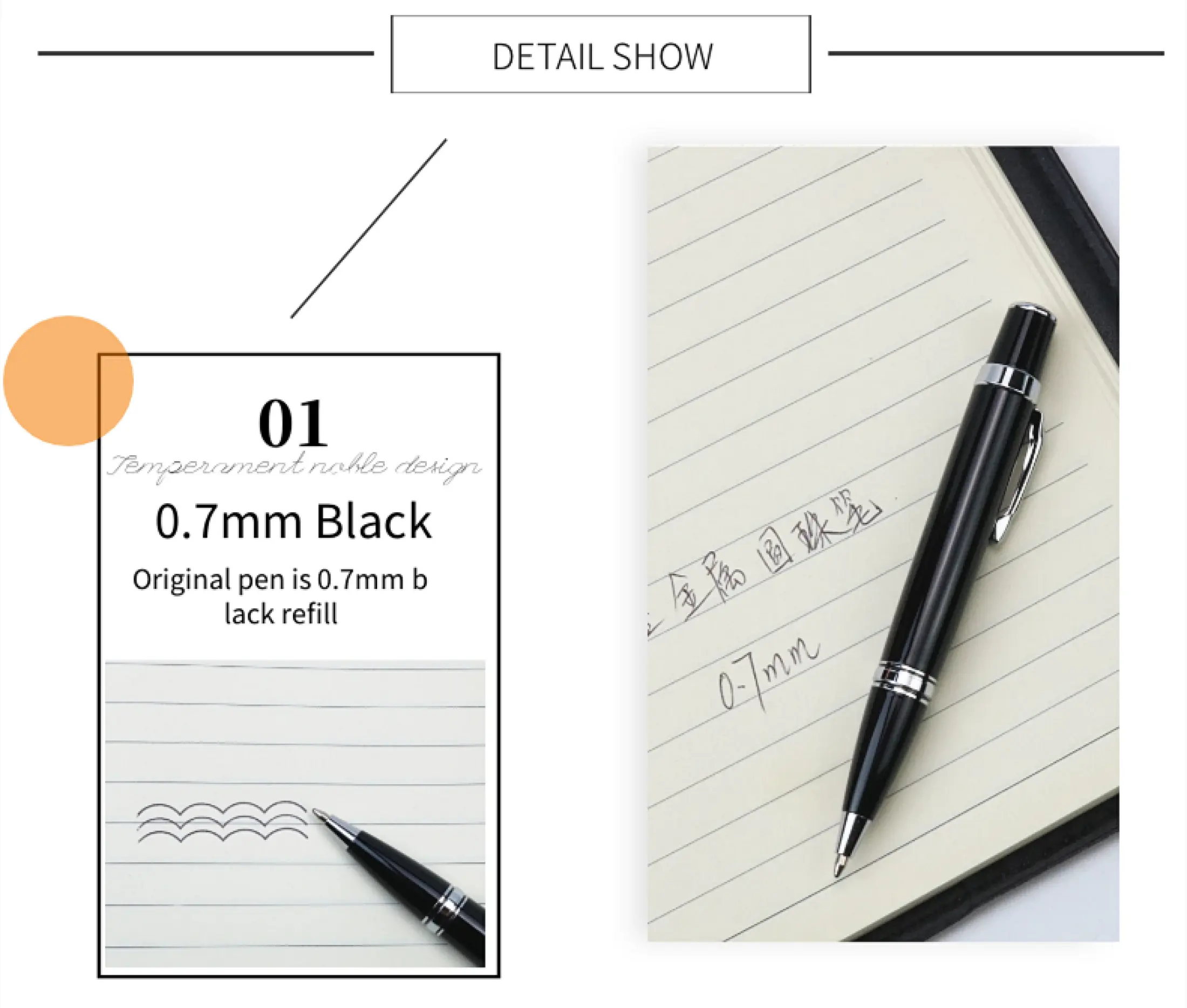Luxury Mini Full Metal Short Ballpoint Pen With 2 Refills 0.7mm Black And Blue