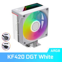 Jungle Leopard KF420 Digital ARGB CPU Cooler Black / White 4 Heat Pipes Temperature Digital Display Infinity Mirror Top Cover 5V 3PIN ARGB Mobo Sync For Intel LGA1155 AMD AM4
