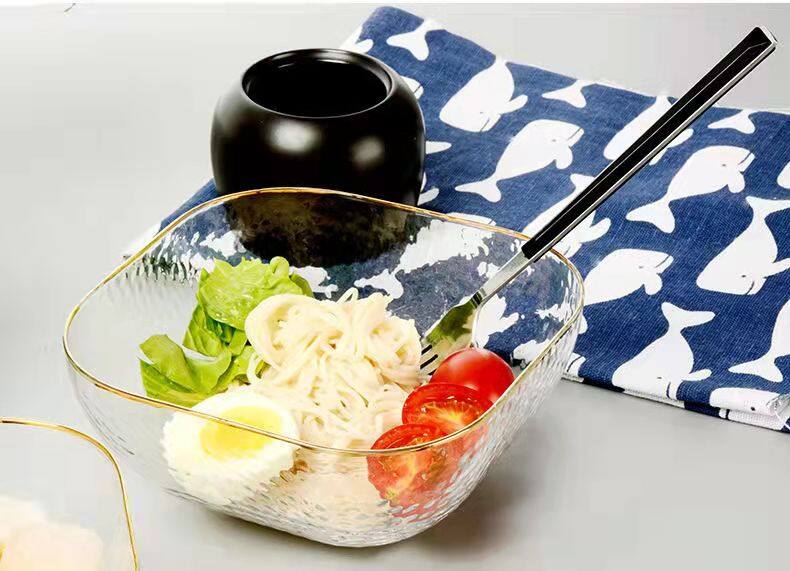 Gambar Buah palu Jepun mangkuk kaca Phnom Penh rumah tangga kreatif kuasa dua bersinar bersinar tinggi mangkuk penutup salad mangkuk meja