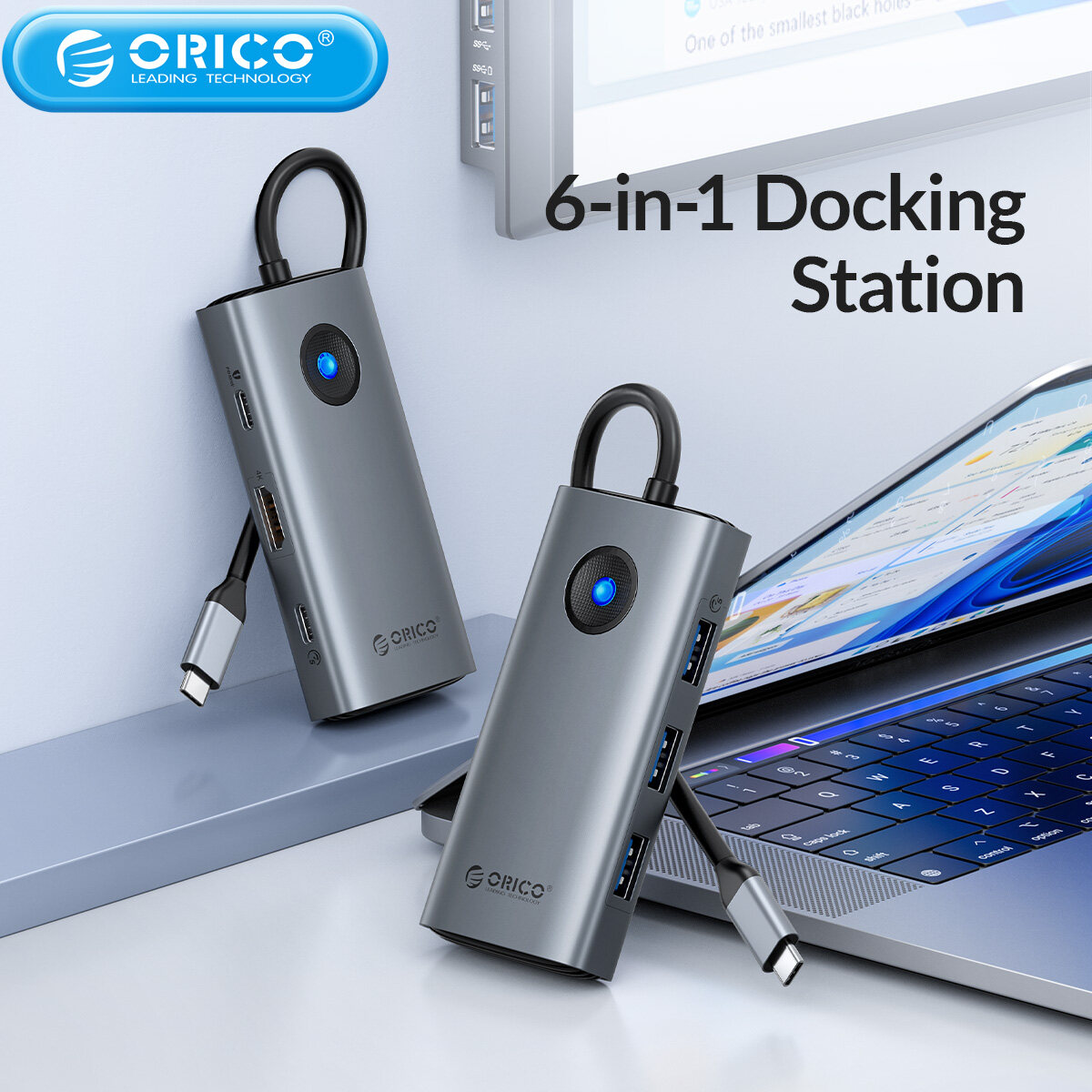 ORICO USB 3.0 Docking Station Hub Type C Splitter Adapter Multi Ports Several Socket OTG RJ45 HDMI 4K Dock For Macbook Laptop PC