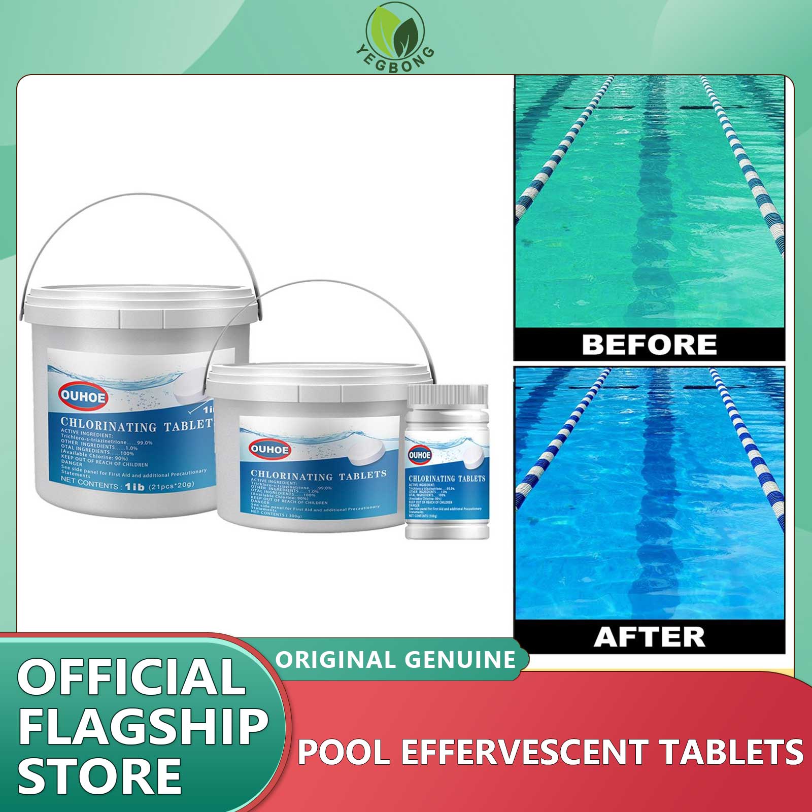 OUHOE Swimming Pool Effervescent Tablets Multifunctional Pool Cleaning Stains Efficient Removal of Stains Effervescent Tablet Pool Cleaning Effervescent Chlorine Tablet Multifunctional Effervescent Tablets Spray Cleaner Home Cleaning Dropship ราคา 119 บาท*ส่งฟรี