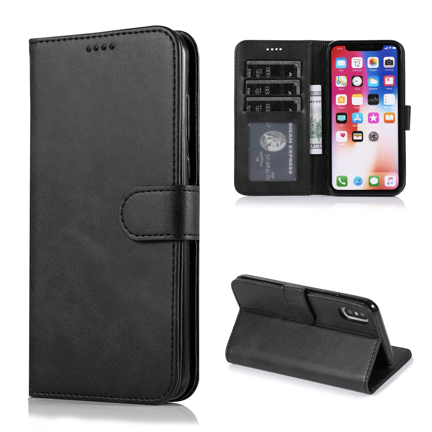 Vintage Magnetic Phone Wallet Case With Stand For Apple Iphone_voghion.com