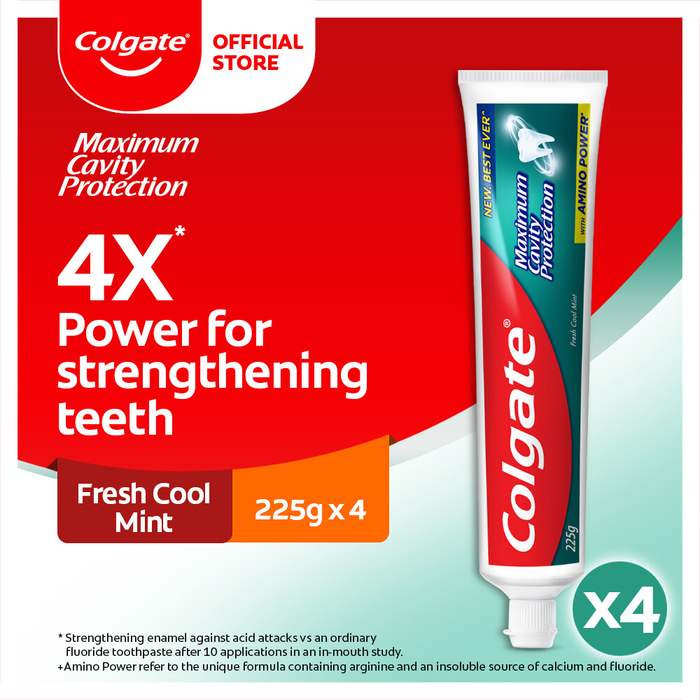 Gambar Colgate Maximum Cavity Protection Fresh Cool Mint Toothpaste Valuepack 225g x 2 [Bundle of 2] Value Deal