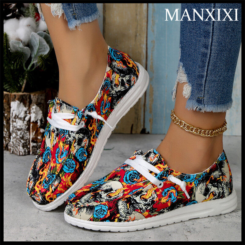 MANXIXI Women Fashion Loafers Beautiful Colorful Mules Flat Sandals Size
