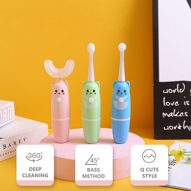 Gambar LemonBlue 360° U Sonic Toothbrush Kids U Shaped Electric Toothbrush Silicone Automatic Ultrasonic Tooth Brush Children Oral Care Teeth Brush