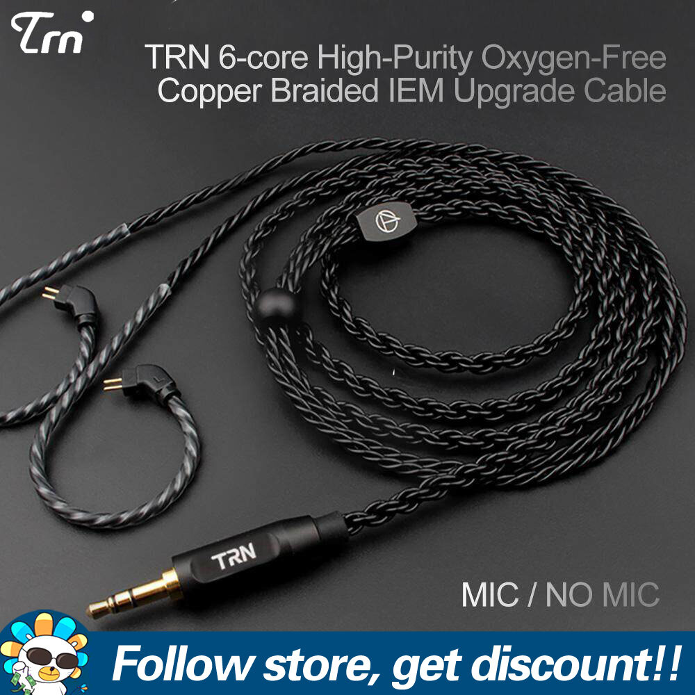 TRN Tai Nghe Cáp 6 Core Độ Tinh Khiết Cao Copper Cable Với 3.5Mm MMCX/2Pin 0.78Mm Kết Nối Tai Nghe Nâng Cấp Dây Tai Nghe Cho BLON BL03 Moondrop Aria KATO KZ ZS10 Shure UE900s SE535 SE846 SE215 SE315 SE425 CCA TRN V90 phụ Kiện Tai Nghe Nhét Tai TFZ