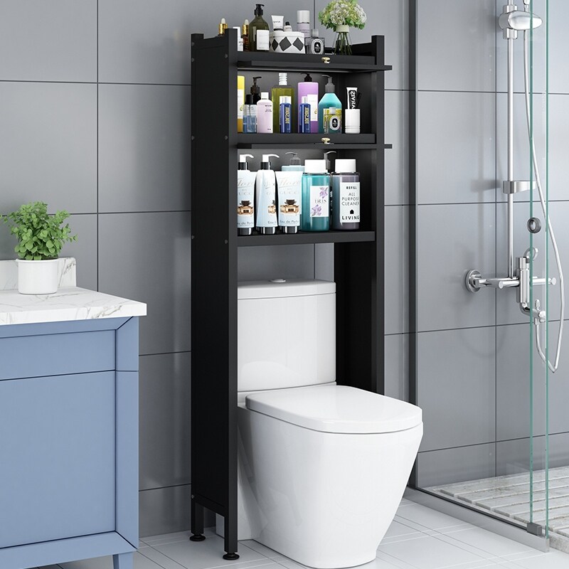 Gambar Bathroom shelf multilayer receive ark toilet washing machine frame above the landing put bath products storage shelves