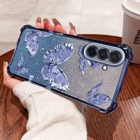 YBD เคสโทรศัพท์ผีเสื้อประกายสำหรับ Samsung Galaxy A17 M56 A56 A36 A26 A16 A13 A05S F14 A14 A15 A34 A35 A24 A55 A25เคสทีพียูซิลิโคนสีชมพู5กรัม