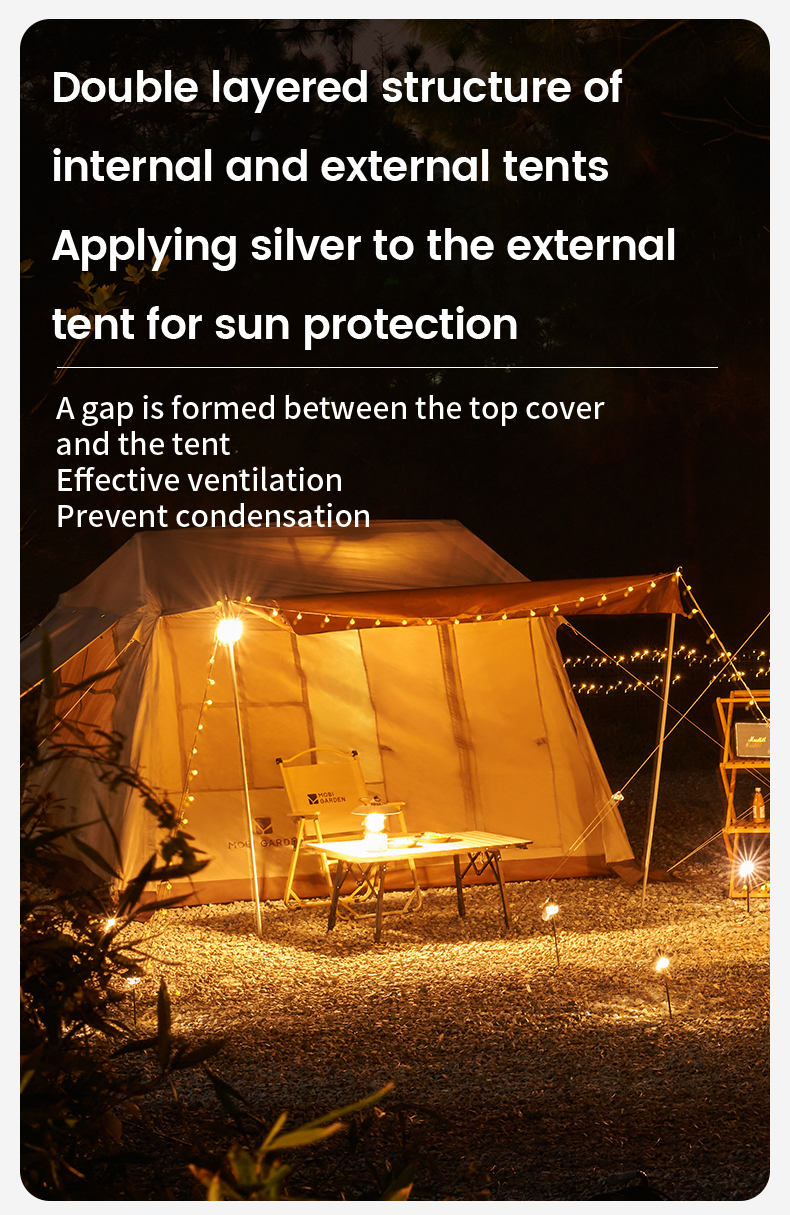 MOBI GARDEN Camping Instant Tent Automatic Tent Large Space Waterproof Picnic Outdoor · v49