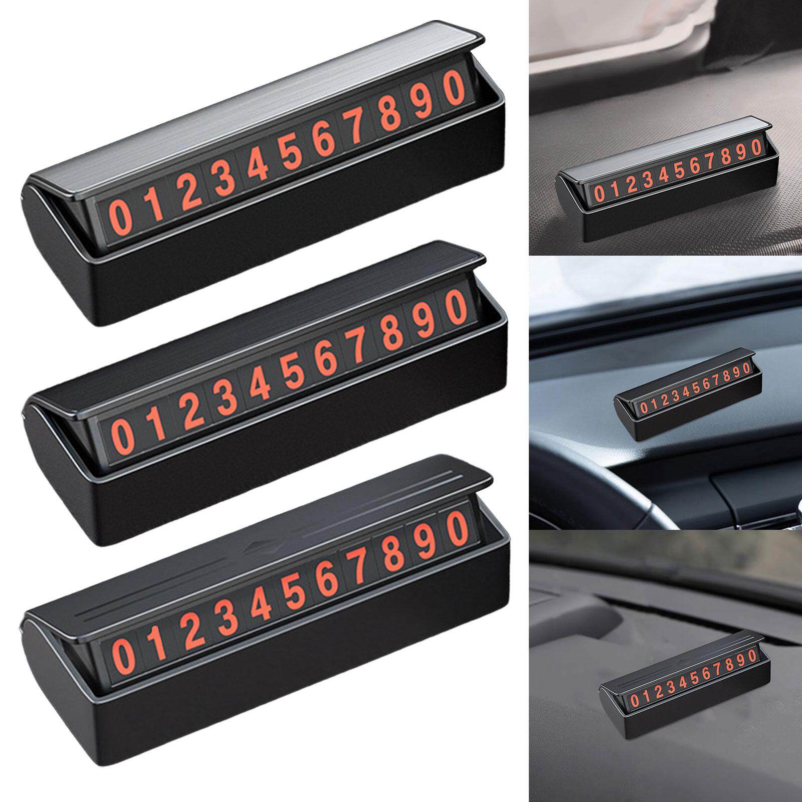 Car Phone Number Plate Luminous Auto Decorations Compact Stop Sign Temporary Parking Number Plate Notification Phone Number Card