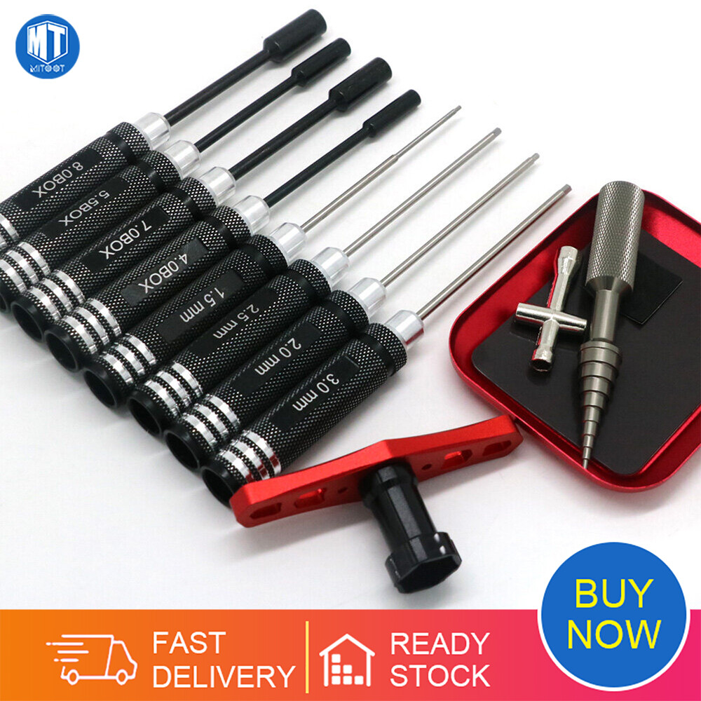 RC vít lục giác Set lục giác đầu Nut trình điều khiển cờ lê RC Bộ dụng cụ sửa chữa ổ cắm tua vít cho xe máy bay trực thăng RC