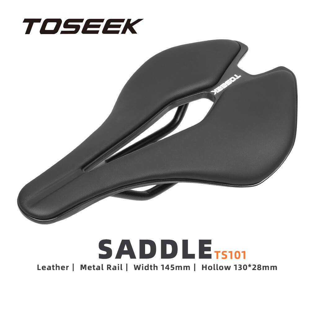 Toseek yên xe đạp đua phụ tùng xe đạp yên xe đạp leo núi siêu nhẹ bằng da vi sợi yên màu đen 7*7 cr-mo phụ kiện xe đạp đường sắt
