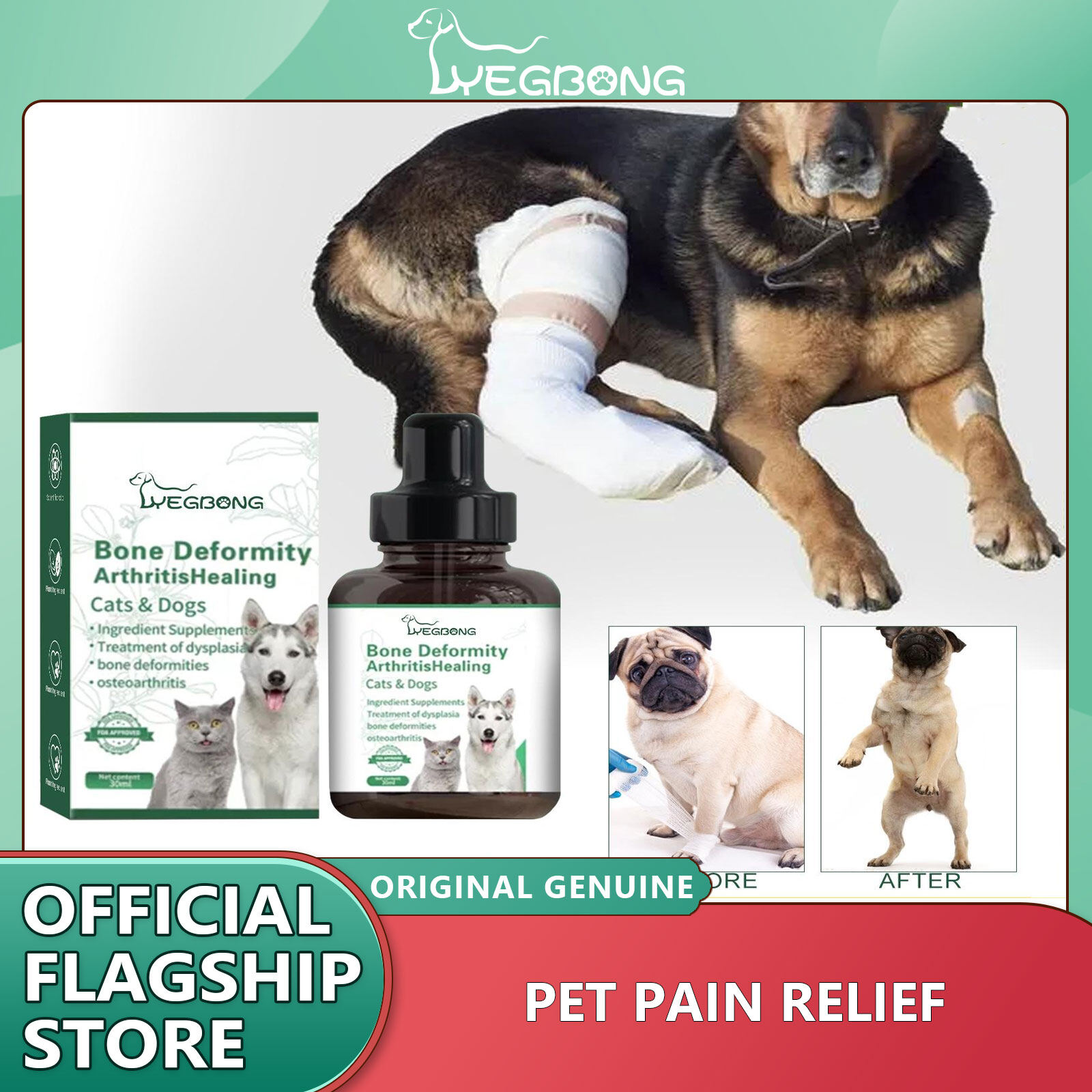 Yegbong Pet Joint Caring Drop for Bone Joint Relief Dogs Repair Drops Drop shipping Pet Joint Healing Liquid Pain Relief Recover Dog Bone Deformity Enhance Cat Bone Nutrition Protection Pet Bone Repairing Drops