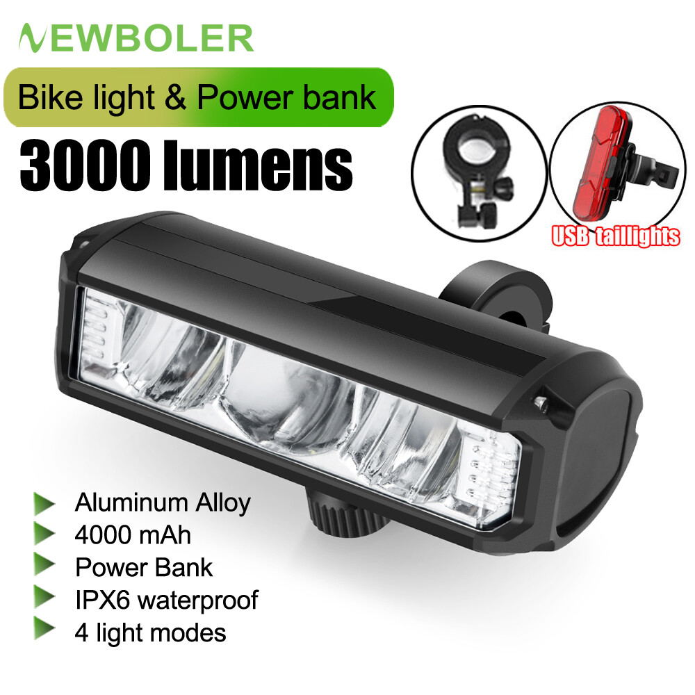 Newboler bộ đèn xe đạp 3000 lumens đèn pha xe đạp sạc usb đèn pin xe đạp chống nước ipx6 phụ kiện xe đạp vỏ nhôm