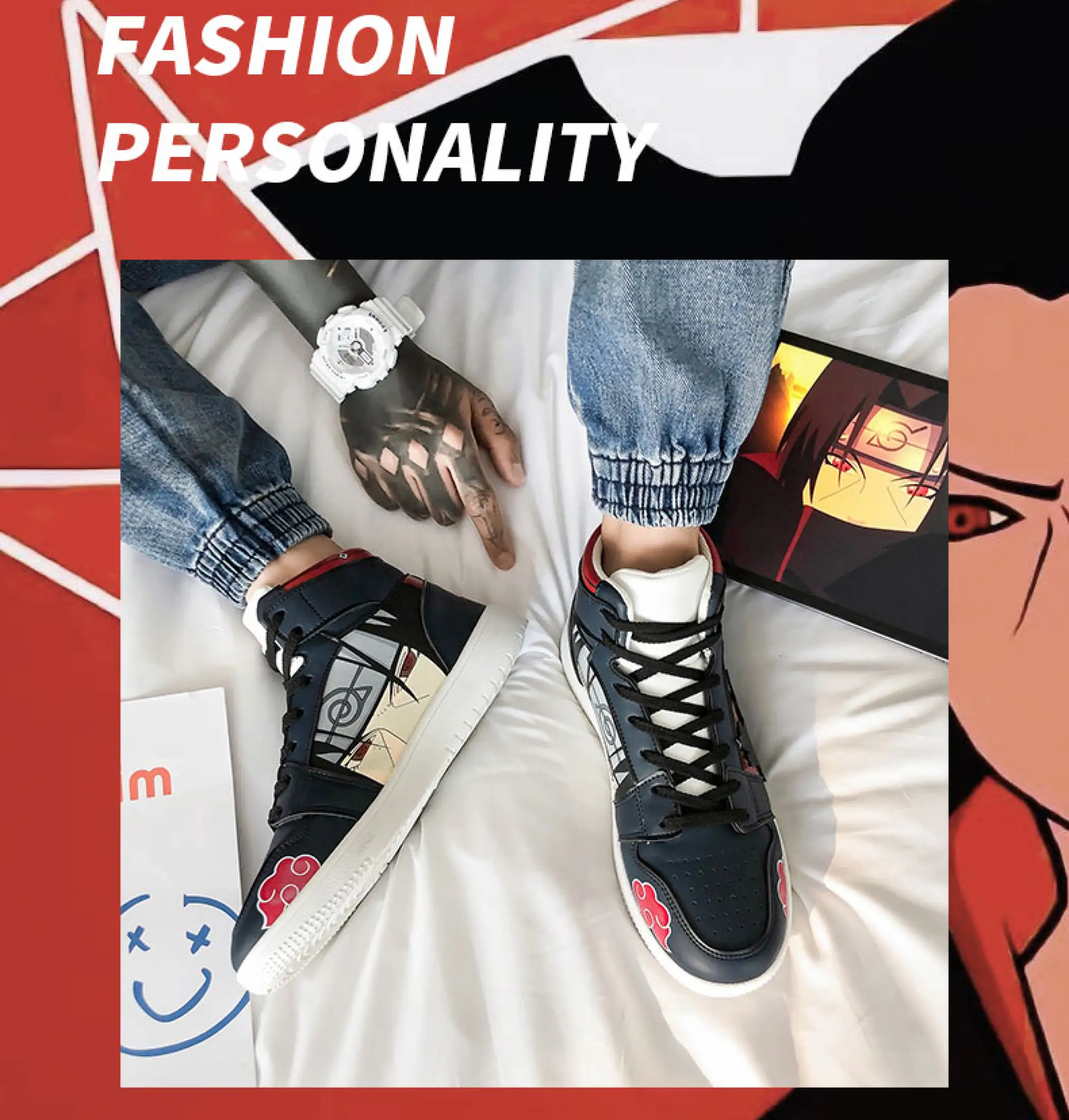 Naruto Shoes Men Anime Shoes Akatsuki Pain Casual Shoes Senju Hashirama  Canvas Shoes Itachi Sasuke Sneakers Kakashi Women Shoes | Lazada PH