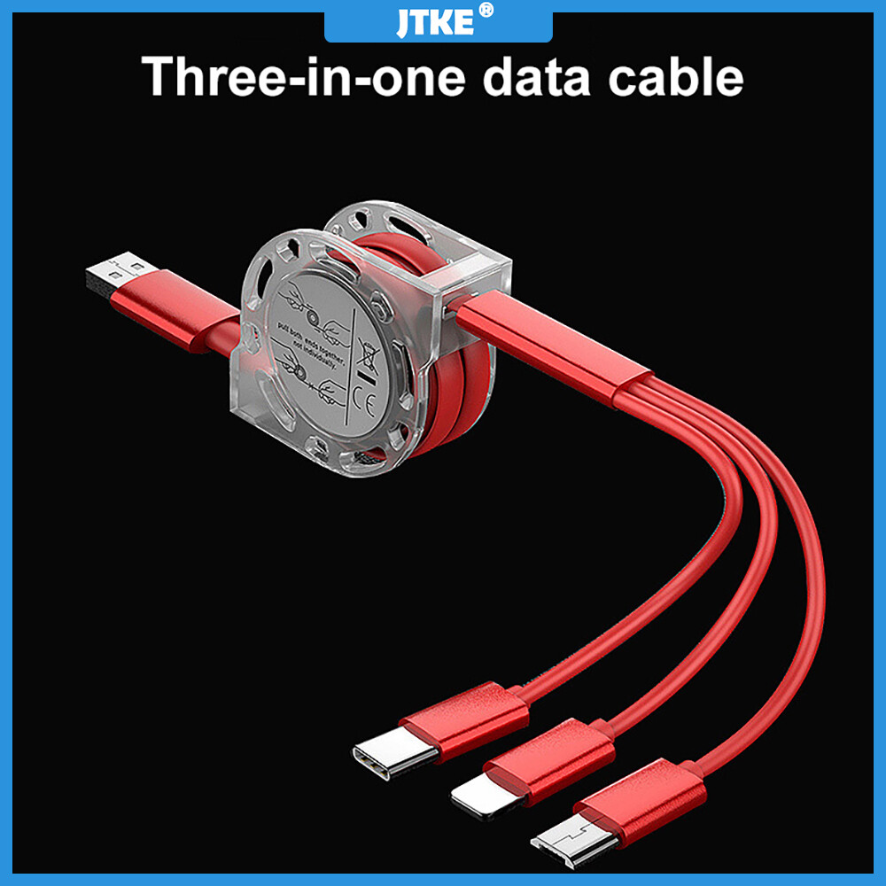 Cáp usb có thể thu vào 3 trong 1 cáp micro usb sạc nhanh usb type c cho điện thoại di động