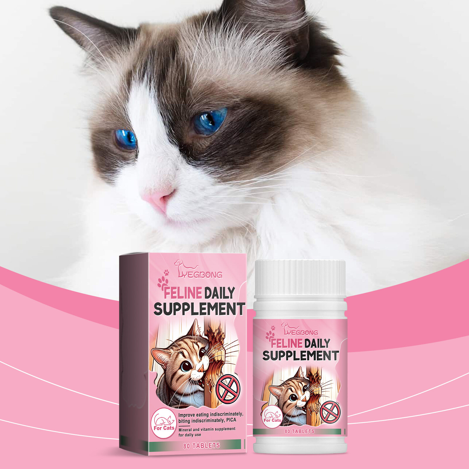 YEGBONG Cats with trace element tablets supplement nutritional elements to improve and prevent cats from gnawing soil grass pica Fattening Skin Care Beauty Cat Trace Element Tablets Multivitamins Cat Kitten Cat Ringworm Nutritional Supplements ราคา 216 บาท*ส่งฟรี