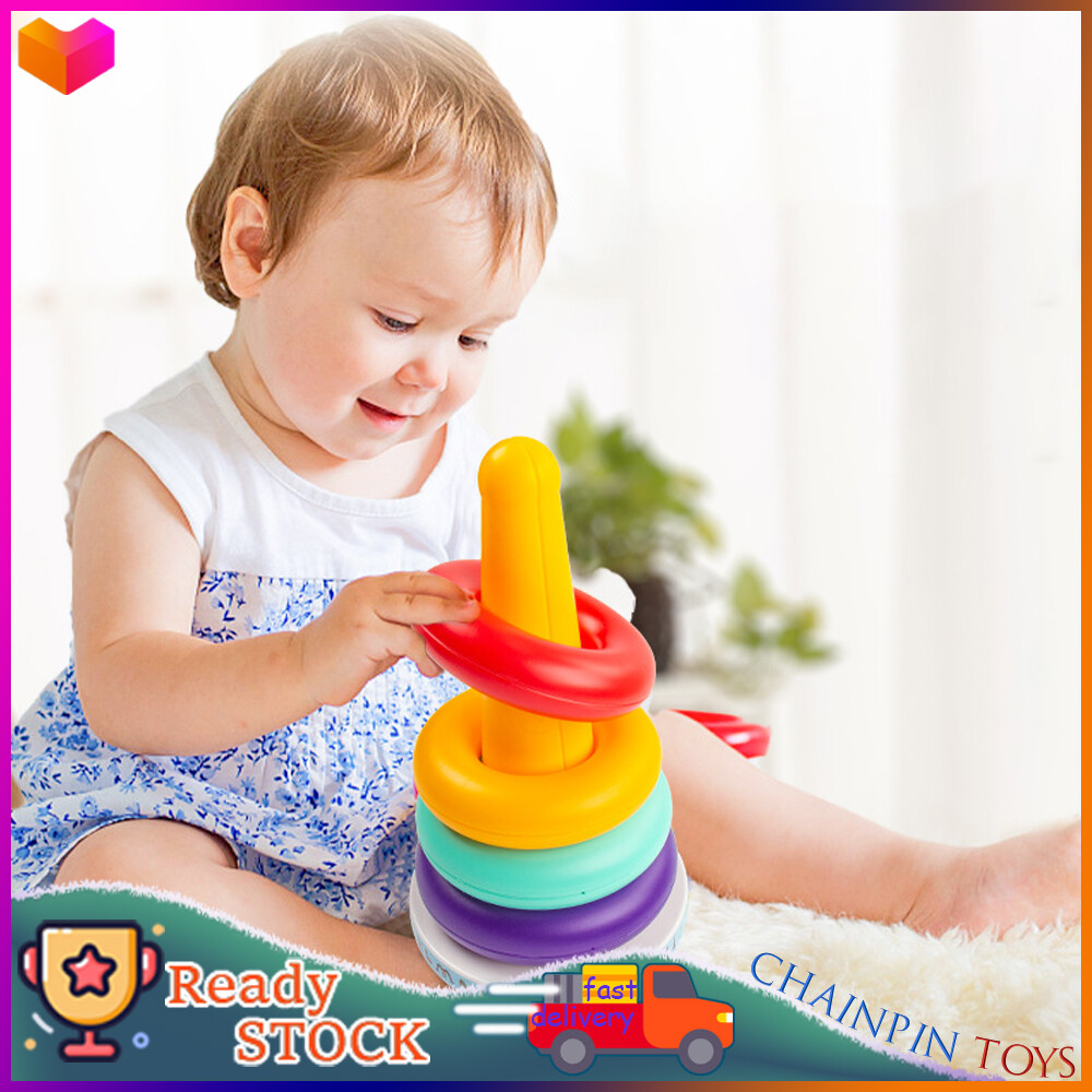 [Hàng sẵn có] chainpin đồ chơi trẻ em Nhẫn xếp lớp tháp Bộ xếp chồng cầu vồng THÁP CẦU VỒNG đồ chơi đồ chơi kiểu xếp chồng âm nhạc Tumbler Đồ chơi giáo dục sớm Đồ chơi em bé Đồ chơi trẻ em