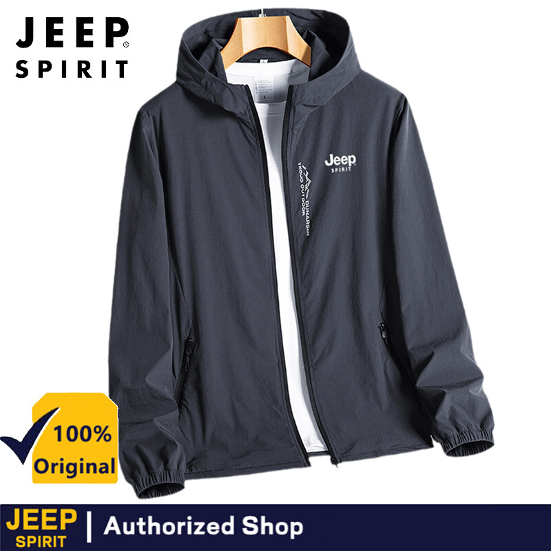  JEEP SPIRIT Áo Khoác Nhẹ Đi Bộ Đường Dài Ngoài Trời Xuân Hè 2022 Cho Nam Áo Khoác Thường Ngày Áo Khoác Có Mũ Chống Nắng Chống Nước 
