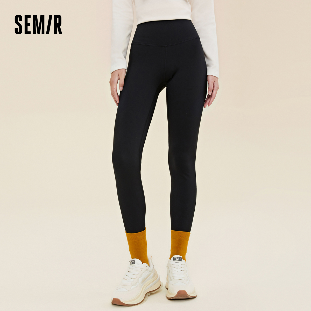 Semir Pants Bottoming Women Letter Printing Riding Pants Yoga Pants Sports High Elastic Shark Pants Outside Trousers ราคา 646 บาท*ส่งฟรี