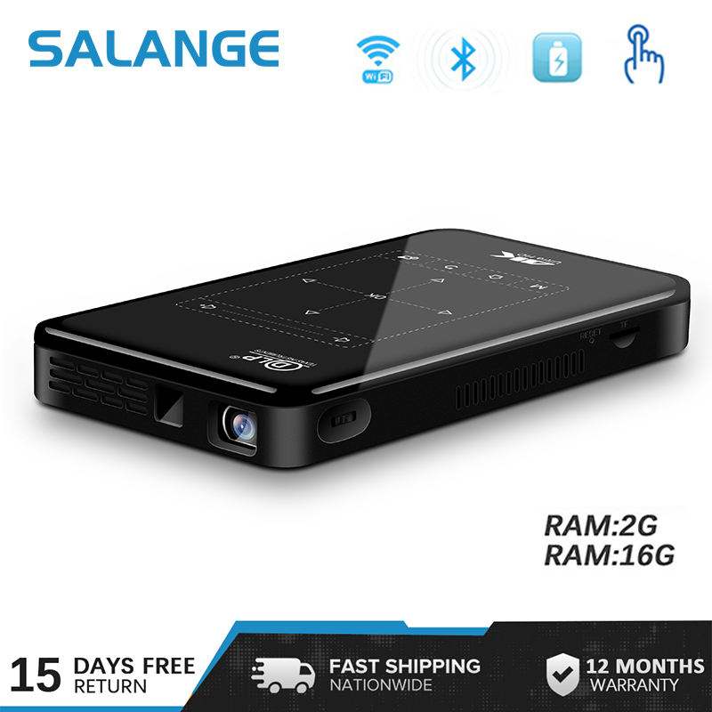 Salange P09 Mini DLP Projector 4K Android 9.0 WiFi Bluetooth 1080P Support Portable Wireless Movie Video Home Theater System ราคา 6,999 บาท*ส่งฟรี