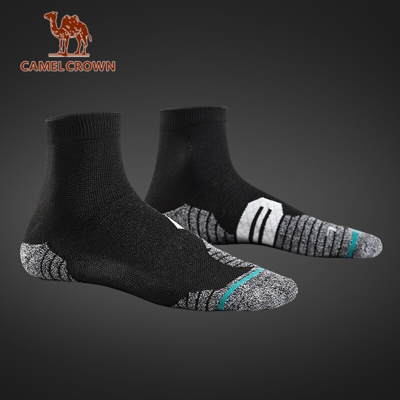 CAMEL CROWN Hiking Socks Towel Socks Thickened Basketball Socks Men's High Elasticity Antibacterial Casual Comfortable Breathable Sports Socks ราคา 82 บาท*ส่งฟรี