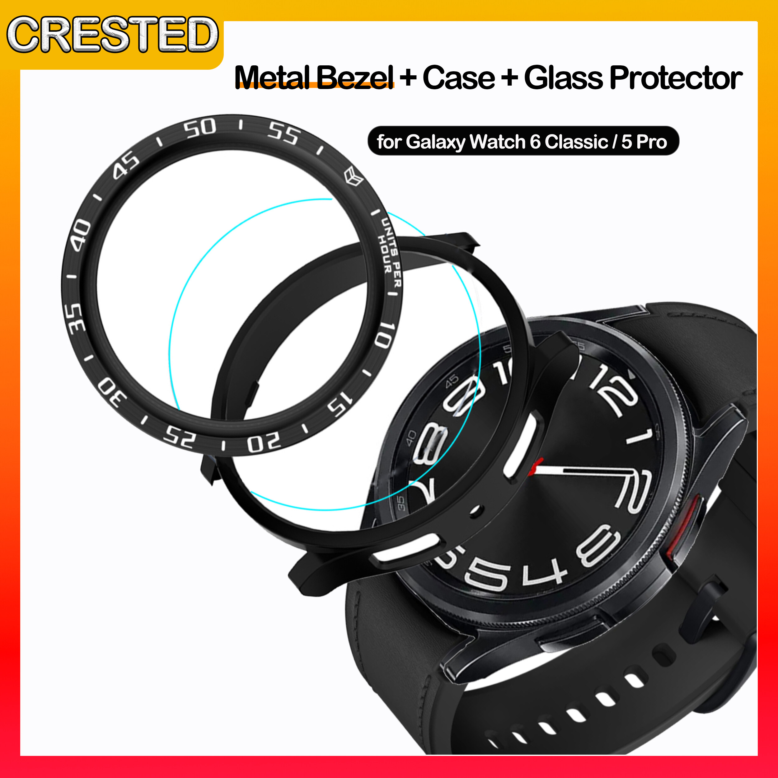 Metal Bezel for Samsung Galaxy Watch 6 Classic Case 47mm Galaxy Watch 6