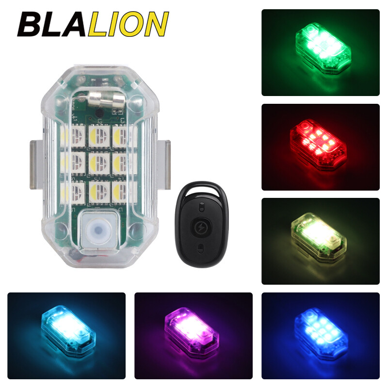Blalion đèn Led nhấp nháy xe máy Đèn nhấp nháy sạc USB rung cảm biến điều khiển từ xa không dây đèn sau