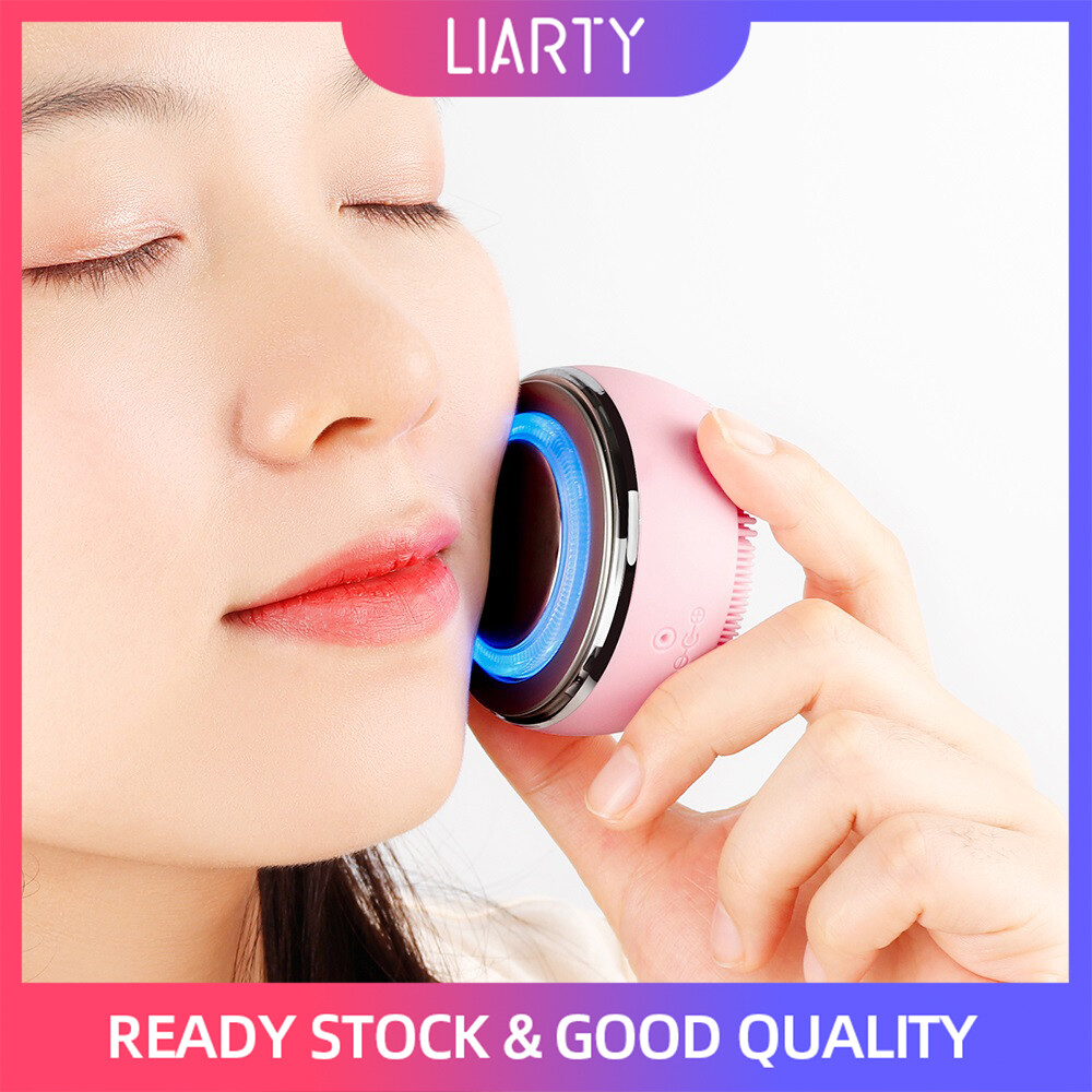 Gambar LIARTY Berus Pencuci Muka Fototerapi LED 2 DALAM 1 Berus Pencuci Muka Deep Cleaner Electric Skin Scrub Berus