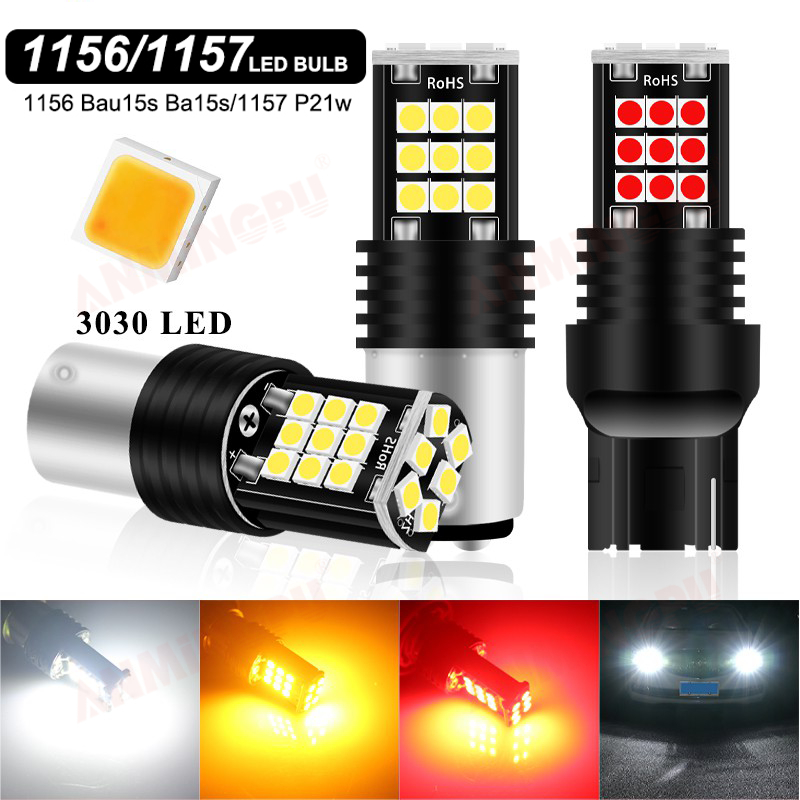 Lot De 2 Ampoules LED 1156 Blanc Pour Feux Stop - 8 SMD 5050, 12V, 360° - Remplacement Pour Voiture, Clignotants