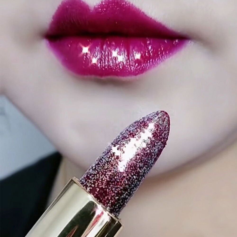 Gambar LemonBlue Pearlescent Glitter Lipstick Moisturizing Lipstick Long Lasting Non Stick Cup Women Girls Cosmetic Tool Moisturizing Finishing Lipstick Waterproof Moisturizing Lip Gloss Lipstick For Women Pearly Glitter Lipstick