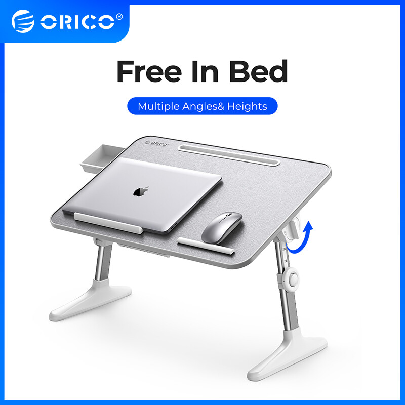 Bàn giường orico bàn máy tính xách tay điều chỉnh được bàn học để bàn giường khay sổ tay gập được bàn máy tính xách tay có ngăn kéo đựng đồ