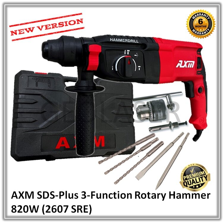 AXM 26mm 820w Powerful Rotary Hammer Drill With Free Accessories