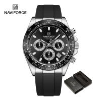 NAVIFORCE ซิลิโคนควอตซ์สำหรับกลางแจ้งแสดงวันที่เจิดจรัสนาฬิกาโครโนกราฟผู้ชายนาฬิกาข้อมือกันน้ำกีฬาสำหรับผู้หญิงแบบดั้งเดิม