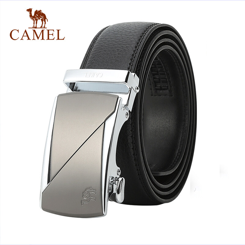 Camel Men Automatic Buckle Belt 100% Genuine Cow Leather Business Casual Strap Belt