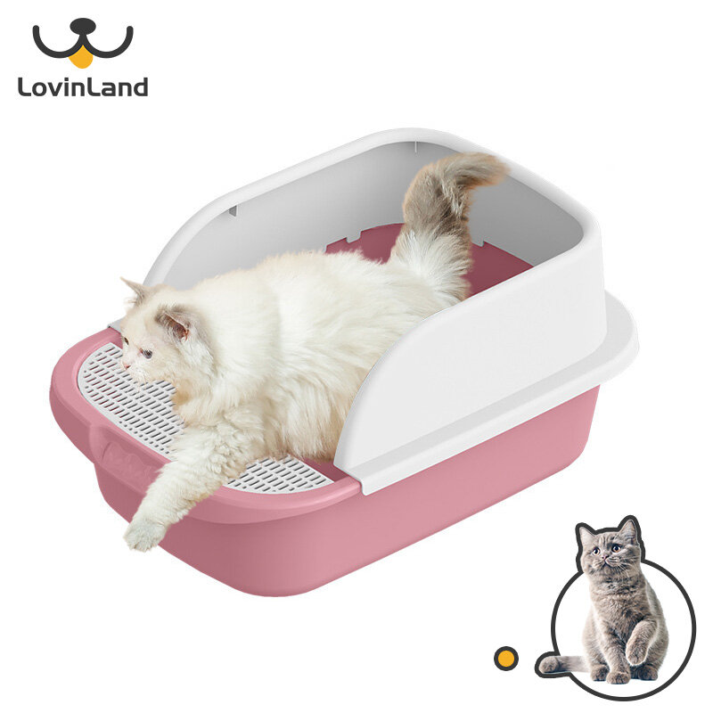 [Lovinland] Cat Litter Box Splash-proof Full Semi-enclosed Cat Toilet Cat Supplies Elegant and Beautiful Cat Litter Box Harga 95 Ringgit*Penghantaran Percuma
