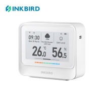 Inkbird IBS-TH5-WIFI 8-in-1 trong nhà nhiệt độ và độ ẩm Monitor nhà máy đo thời tiết không khí trong nhà giám sát chất lượng với mực điện tử hiển thị và ứng dụng miễn phí thông minh báo động