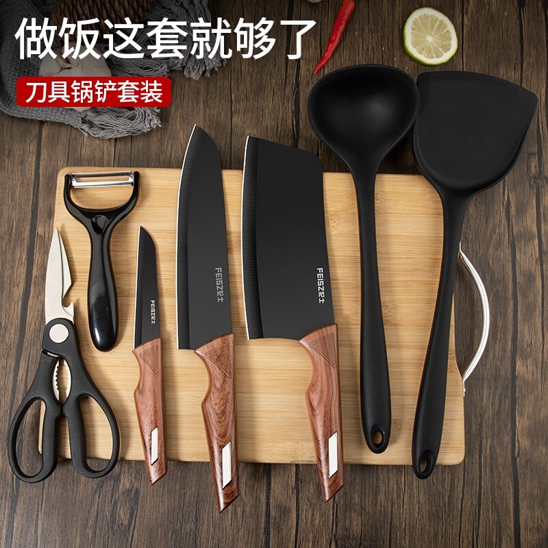 Gambar Kitchen cutting board set of ultrafast kitchen knives sharp suit household combined knife block dormitory kitchen utensils and appliances