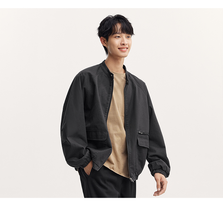 Semir Men'S Jacket For Autumn 2024 Trendy Vintage Work Clothes Jacket Loose Fit Solid Color Featuring Drop-Shoulder Sleeves Versatile Top · v4