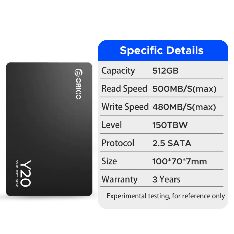 ORICO SSD 2.5 "SSD 128GB 256GB 512GB 1TB ổ cứng lưu trữ thể rắn/tốc độ cao SSD SATA III cho Máy tính
