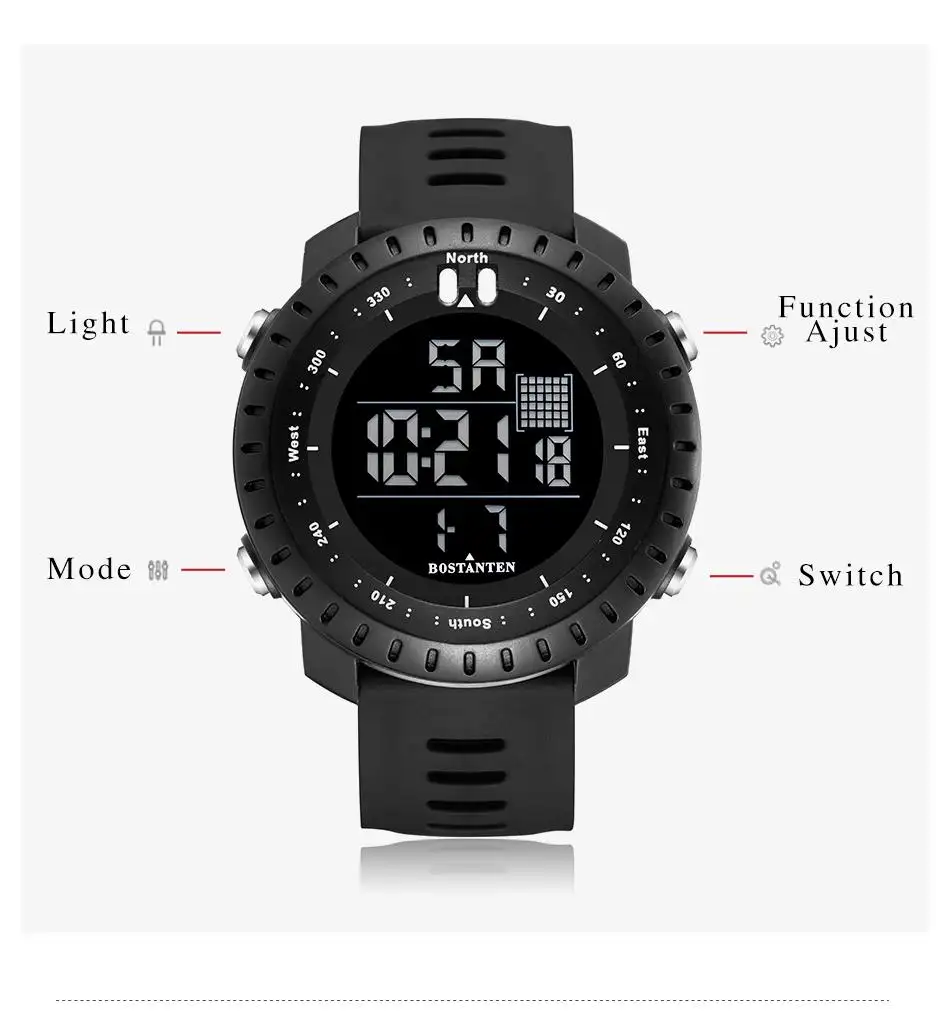 digital sports wrist watch