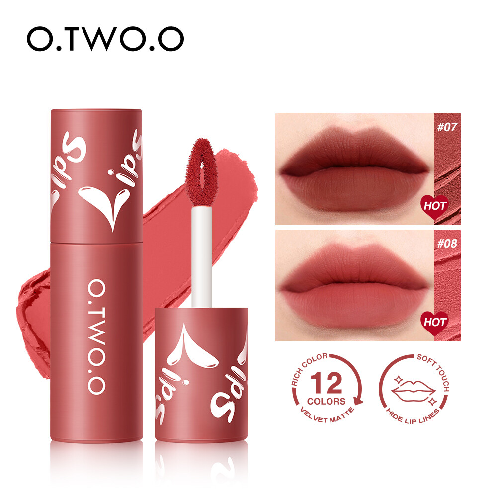 Gambar O.TWO.O Lip Gloss Mud Lip Makeup Smooth Lipstick Lip Gloss