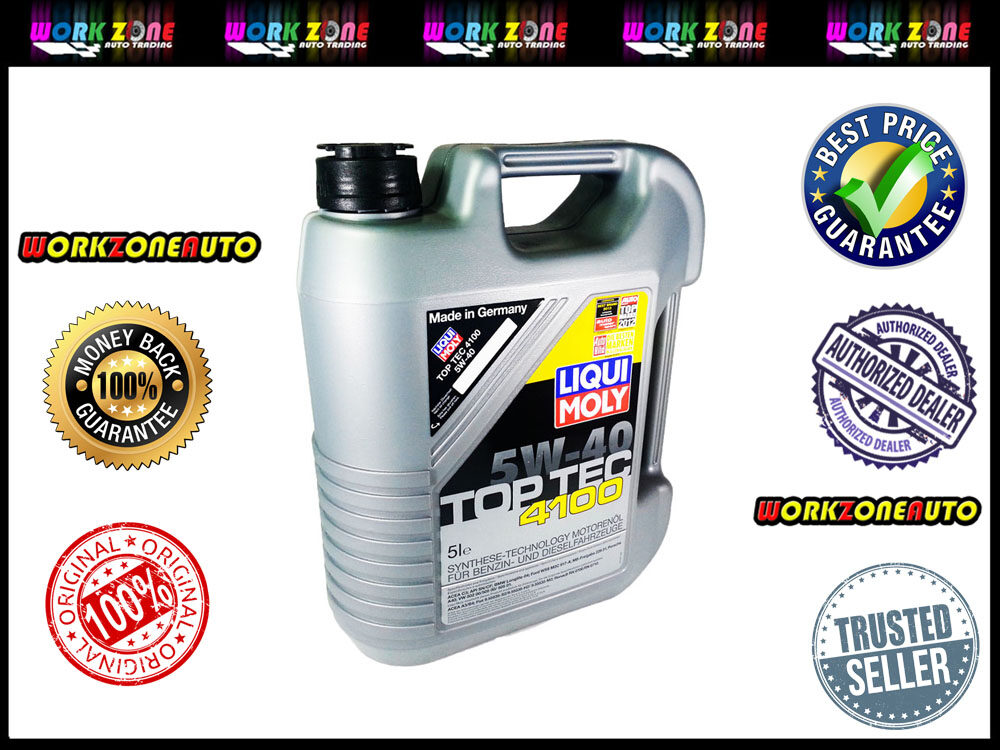 Old Stock Clearance Liqui Moly Top Tec 4100 5W-40 5W40 Engine Oil 5L